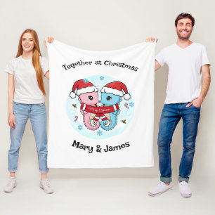 Seahorse Couple Personalized Christmas Blanket