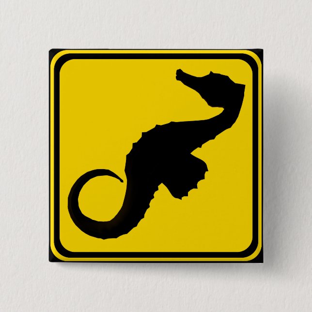 Seahorse Crossing ! 15 Cm Square Badge (Front)