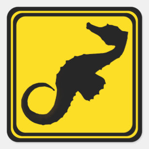 Seahorse Crossing ! Square Sticker