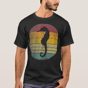 Seahorse Fish Ocean Vintage Distressed Retro 70s 8 T-Shirt