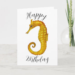 Seahorse Happy Birthday Card