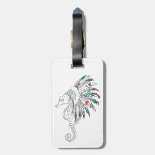 seahorse headdress luggage tag