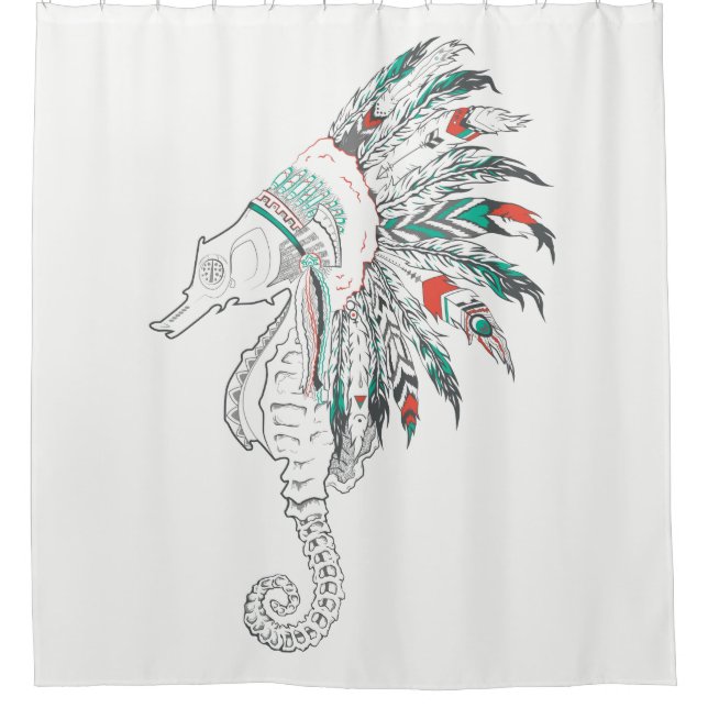 seahorse headdress shower curtain (Front)