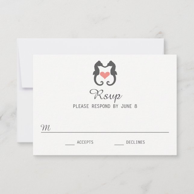 Seahorse Heart - RSVP Card (Front)