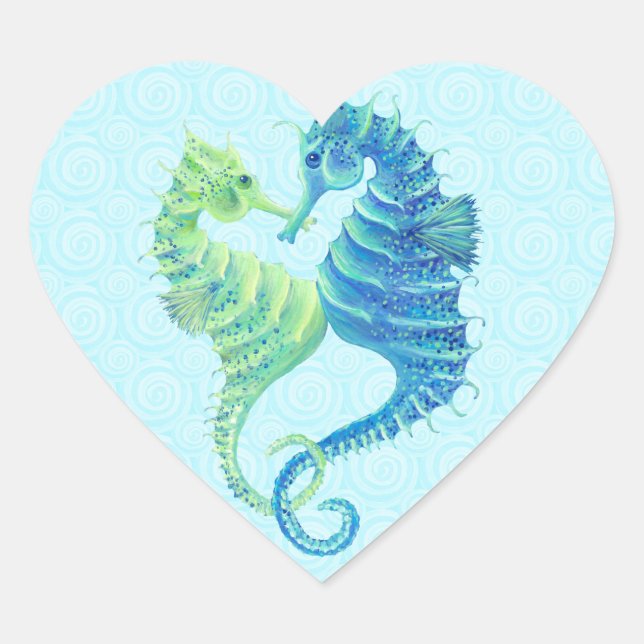 Seahorse Heart Sticker (Front)