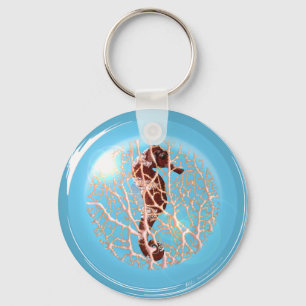Seahorse In A Bubble Keychain