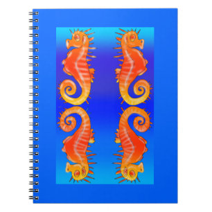 seahorse in bright colours notebook