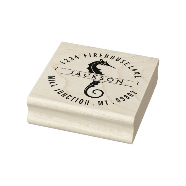 Seahorse In Circle Return Address Stamp (Stamp)