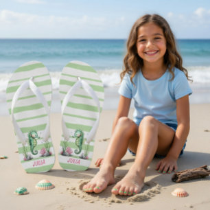Seahorse in the Garden of Tides Kid's Thongs