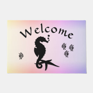 Seahorse Into the Pink Welcome Doormat