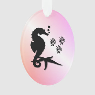 Seahorse Into the Purple Ornament