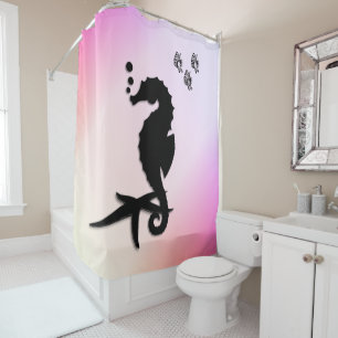 Seahorse Into the Purple Shower Curtain