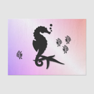 Seahorse Into the Purple Tissue Paper