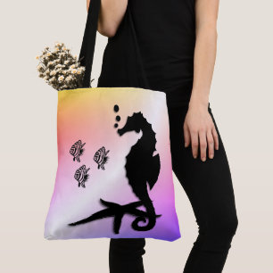Seahorse Into the Purple Tote Bag