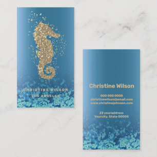 seahorse logo business card
