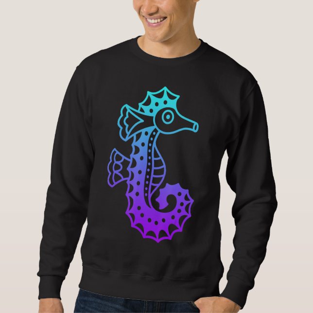 Seahorse Mandala Aesthetic Sweatshirt (Front)