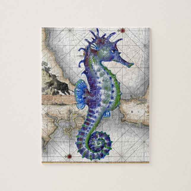 Seahorse Map II Jigsaw Puzzle (Vertical)