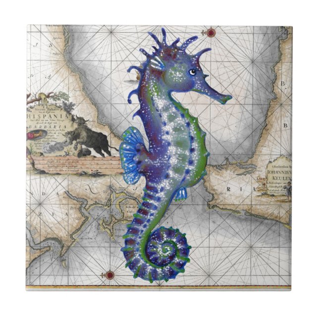 Seahorse Map II Tile (Front)