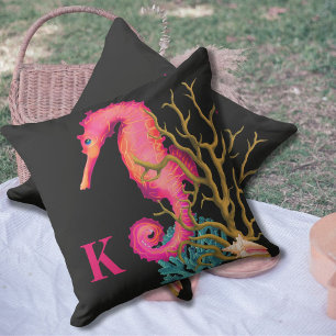 Seahorse Marine Pink Coastal Cushion