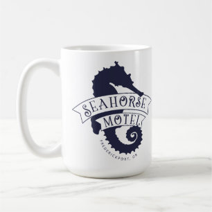 Seahorse Motel Navy Coffee Mug