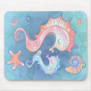 Seahorse Mum And Baby   Gift For Kids Mouse Pad