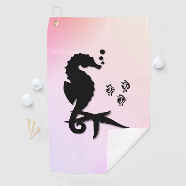 Seahorse Name Golf Towel (InSitu)