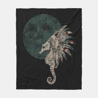 seahorse native night fleece blanket