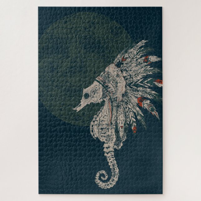 seahorse native night jigsaw puzzle (Vertical)