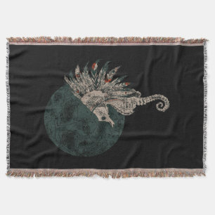 seahorse native night throw blanket
