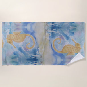 Seahorse Ocean Fish Emotion Totem Maureen Girard Beach Towel