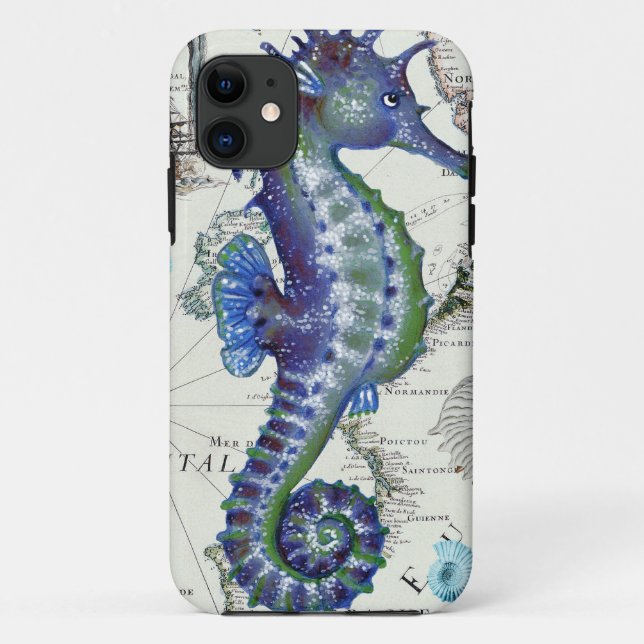 Seahorse Old Map Case-Mate iPhone Case (Back)
