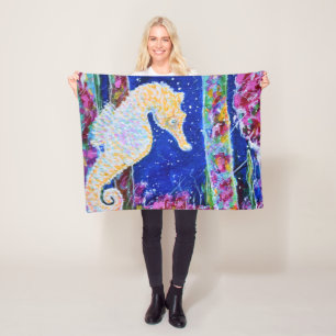 Seahorse Painting Fleece Blanket