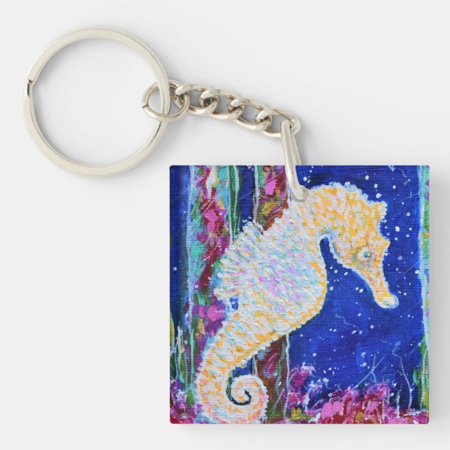 Seahorse Painting Key Ring (Front)