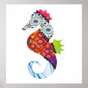 Seahorse Patchwork Pet Print