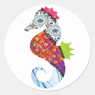 Seahorse Patchwork Pet Stickers