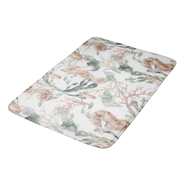 Seahorse Pattern Bath Mat (Angled)