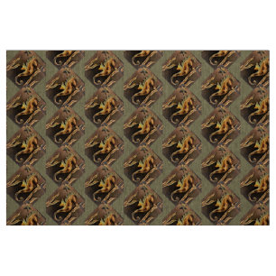 Seahorse Pattern in Copper colours Fabric