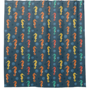 Seahorse Pattern Shower Curtain