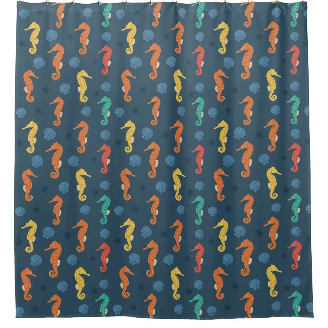 Seahorse Pattern Shower Curtain (Front)
