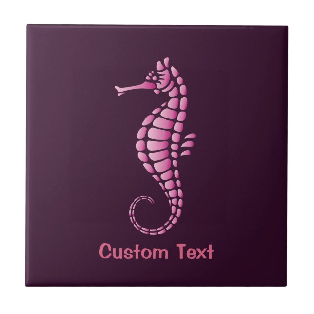 Seahorse Pink Ceramic Tile (Front)