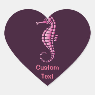 Seahorse Pink Heart Sticker