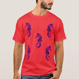 Seahorse Pink Marble Sticker Magnet Pack Cool Styl T-Shirt