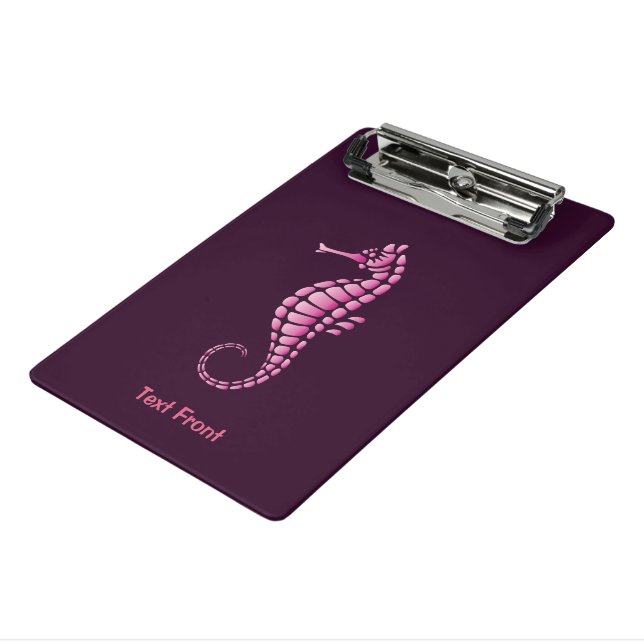Seahorse Pink Mini Clipboard (Angled3)