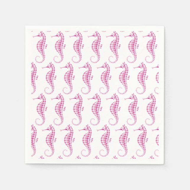 Seahorse Pink Napkin (Front)