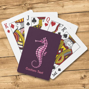 Seahorse Pink Playing Cards