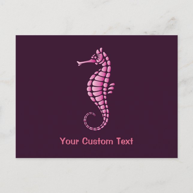Seahorse Pink Postcard (Front)