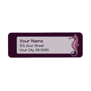 Seahorse Pink Return Address Label