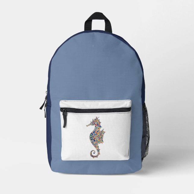 Seahorse Printed Backpack (Front)