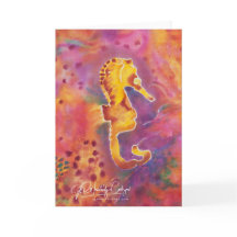 Seahorse; reproduction of handprinted silk design.