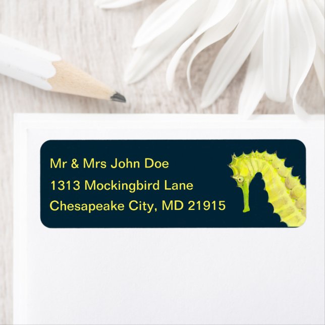 Seahorse Return Address Label (Insitu)